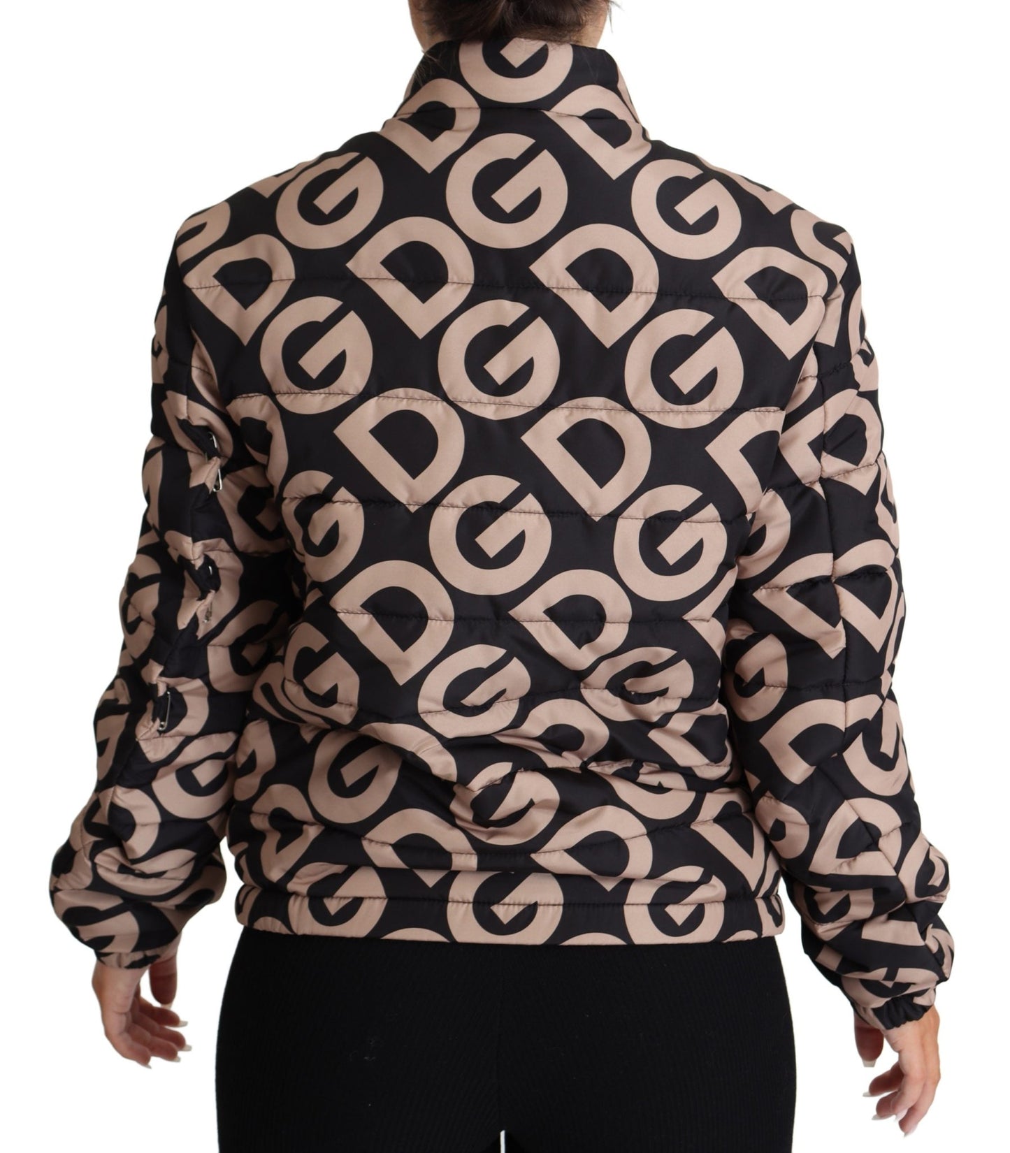 Black Beige DG Mania Quilted Logo Puffer Jacket - coffeewithmee2Dolce & GabbanaP3818S