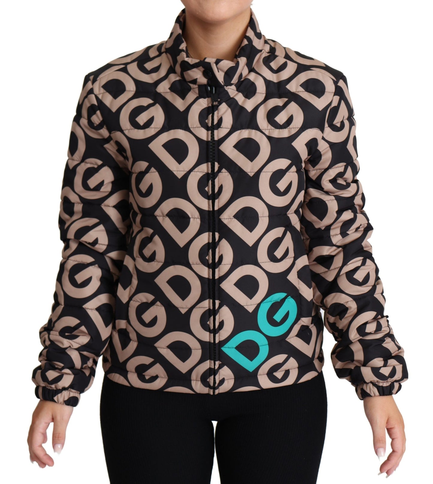 Black Beige DG Mania Quilted Logo Puffer Jacket - coffeewithmee2Dolce & GabbanaP3818S