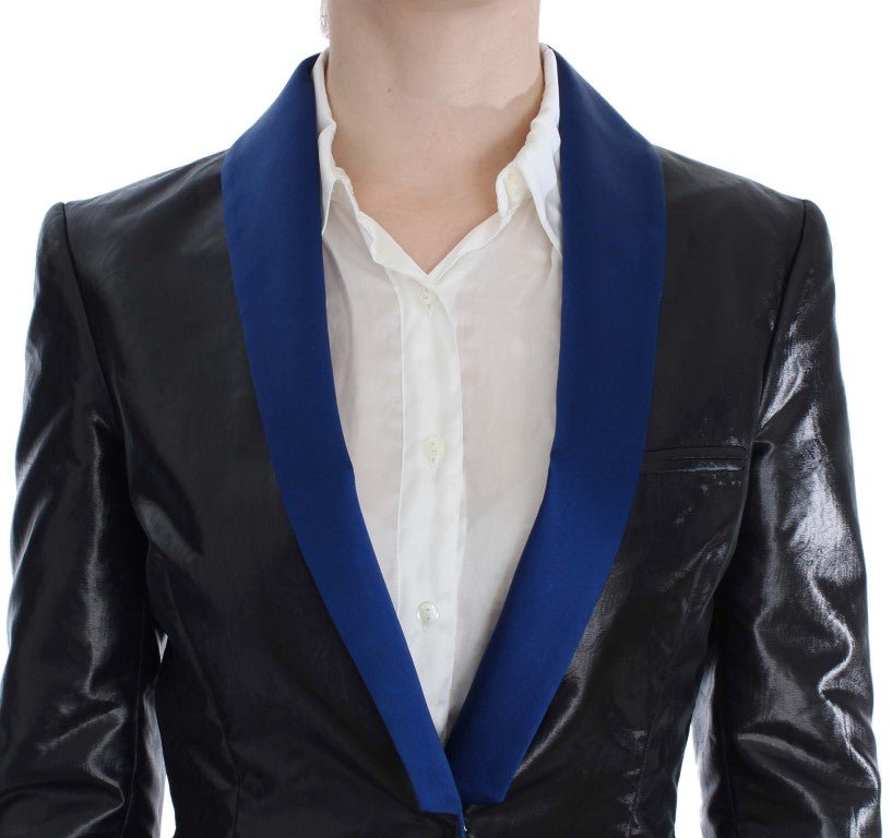 Black Blue Two Piece Suit Skirt & Blazer - coffeewithmee2ExteP1683S