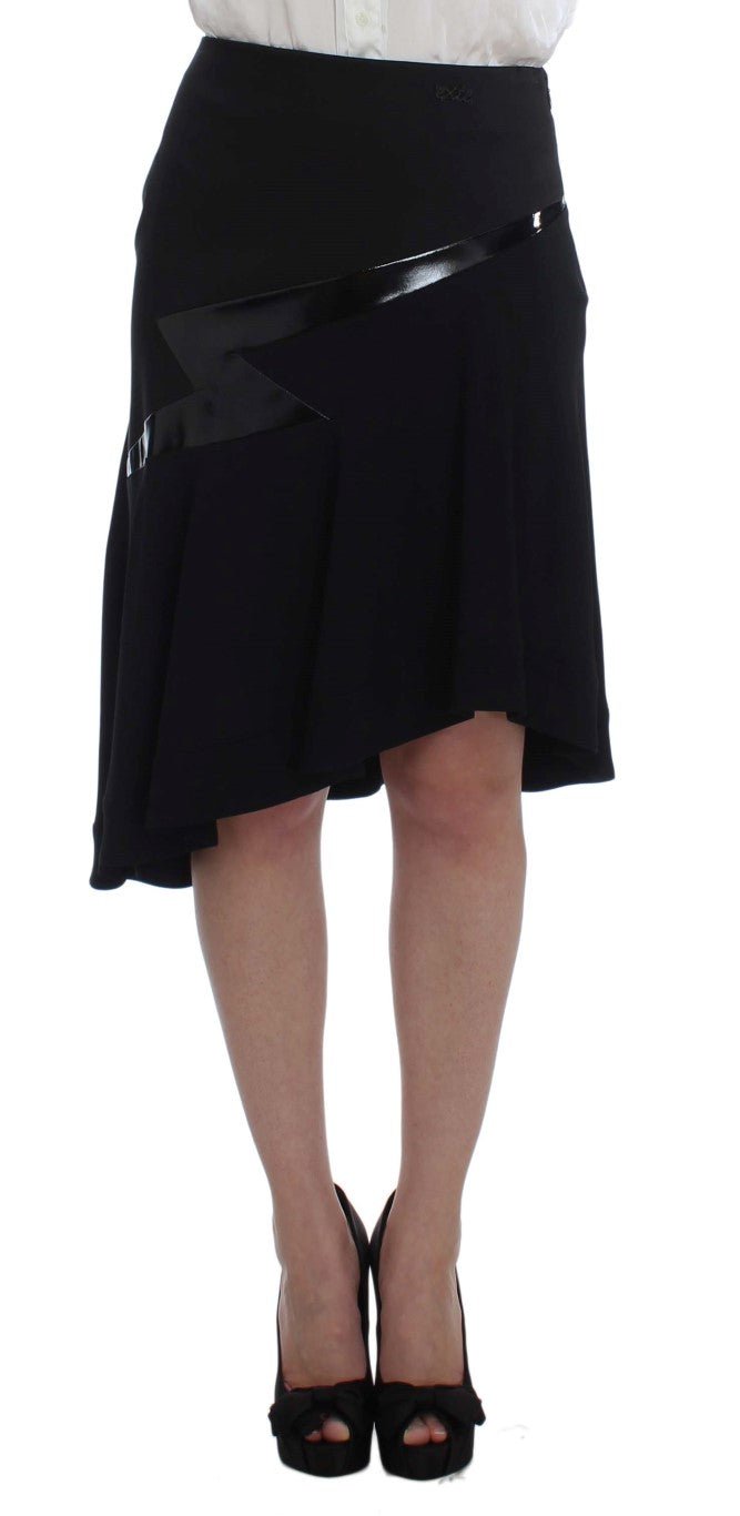 Black Blue Two Piece Suit Skirt & Blazer - coffeewithmee2ExteP1697S