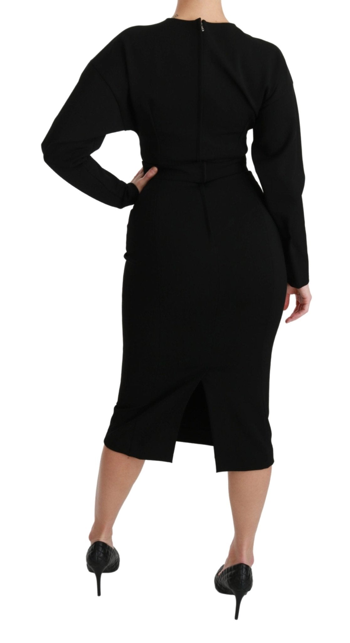 Black Bodycon Sheath Midi Stretch Dress - coffeewithmee2Dolce & GabbanaP3006S