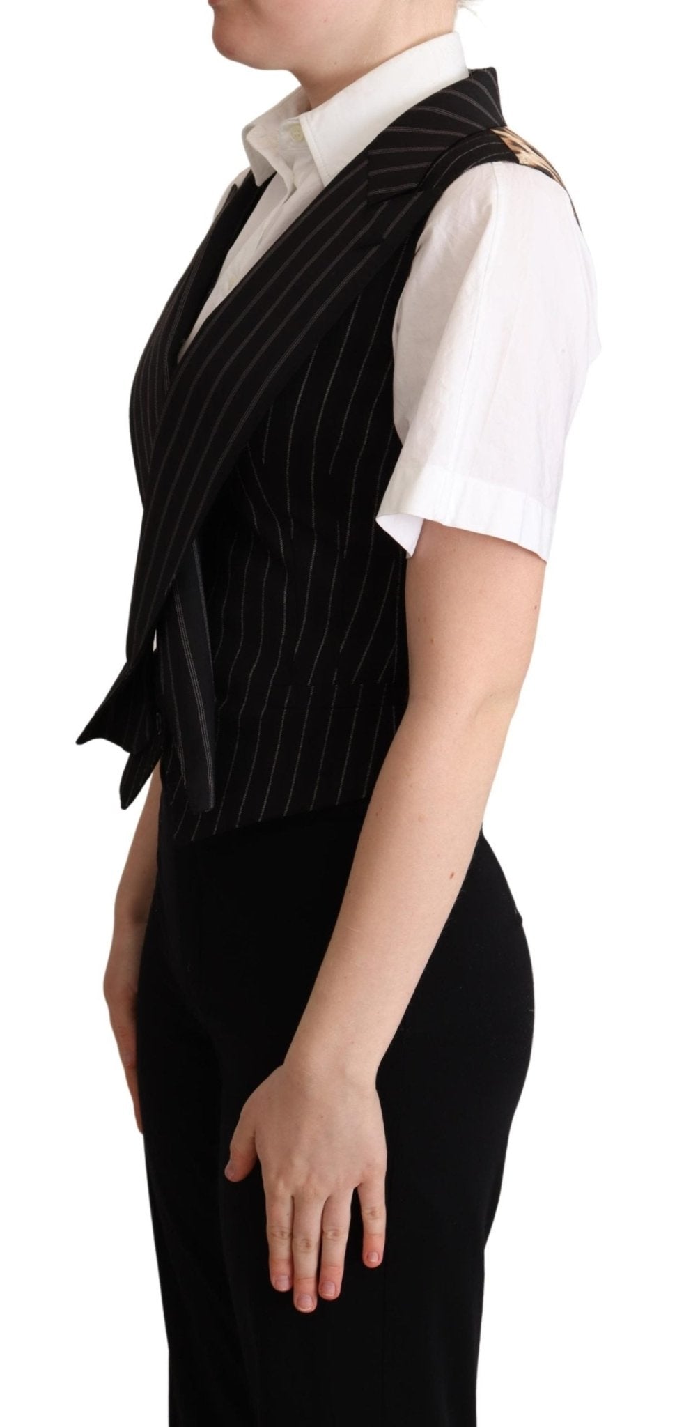 Black Brown Leopard Print Waistcoat Vest - coffeewithmee2Dolce & GabbanaP5270S