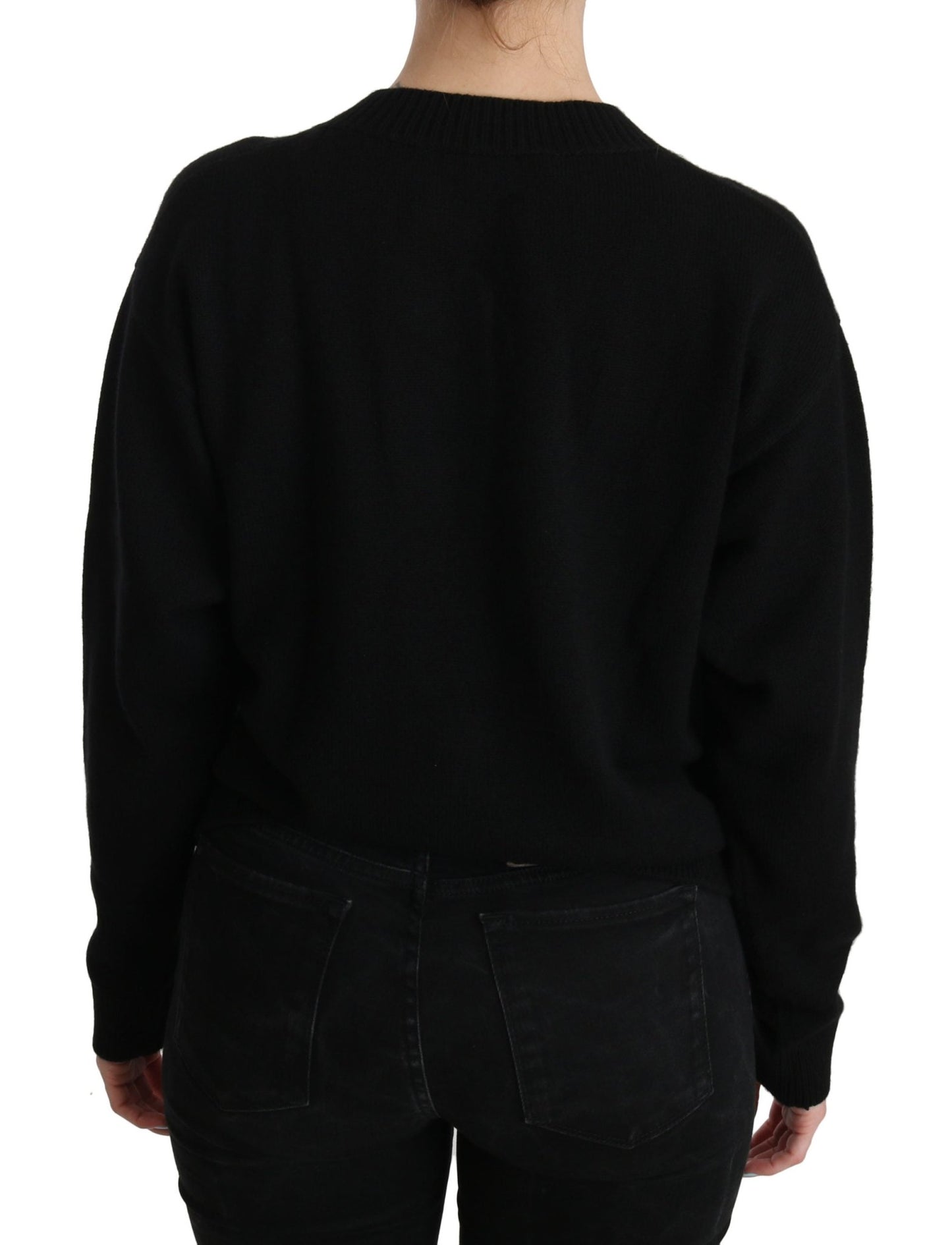 Black Button Embellished Cardigan Sweater - coffeewithmee2Dolce & GabbanaP2605S