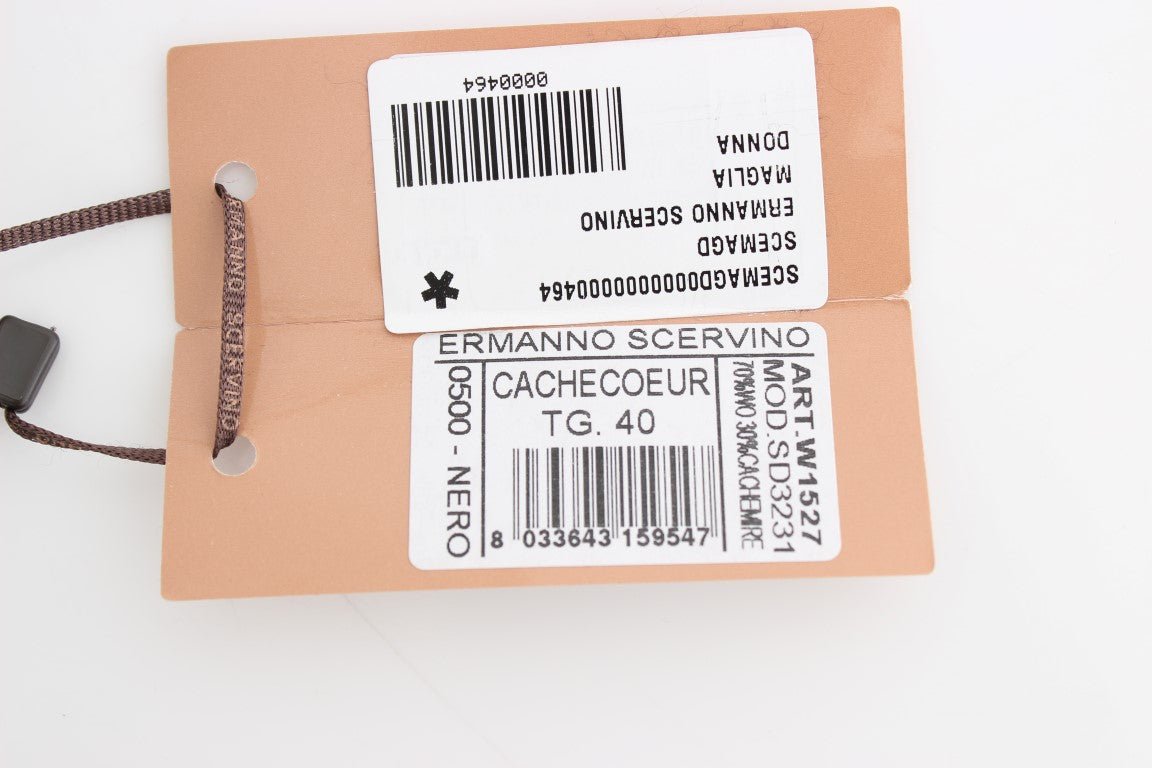 Black Cashmere Cardigan Sweater - coffeewithmee2Ermanno ScervinoP1177S