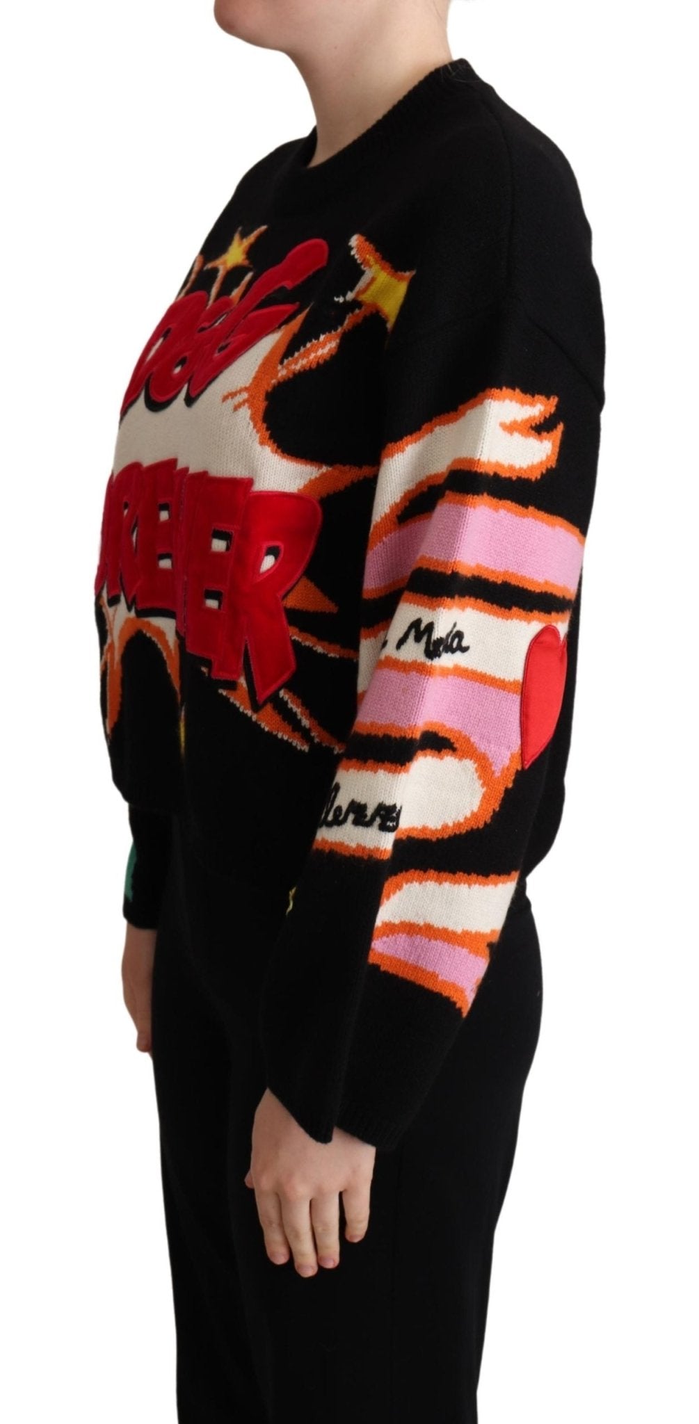 Black Cashmere D&G FOREVER Sequined Sweater - coffeewithmee2Dolce & GabbanaP5218S