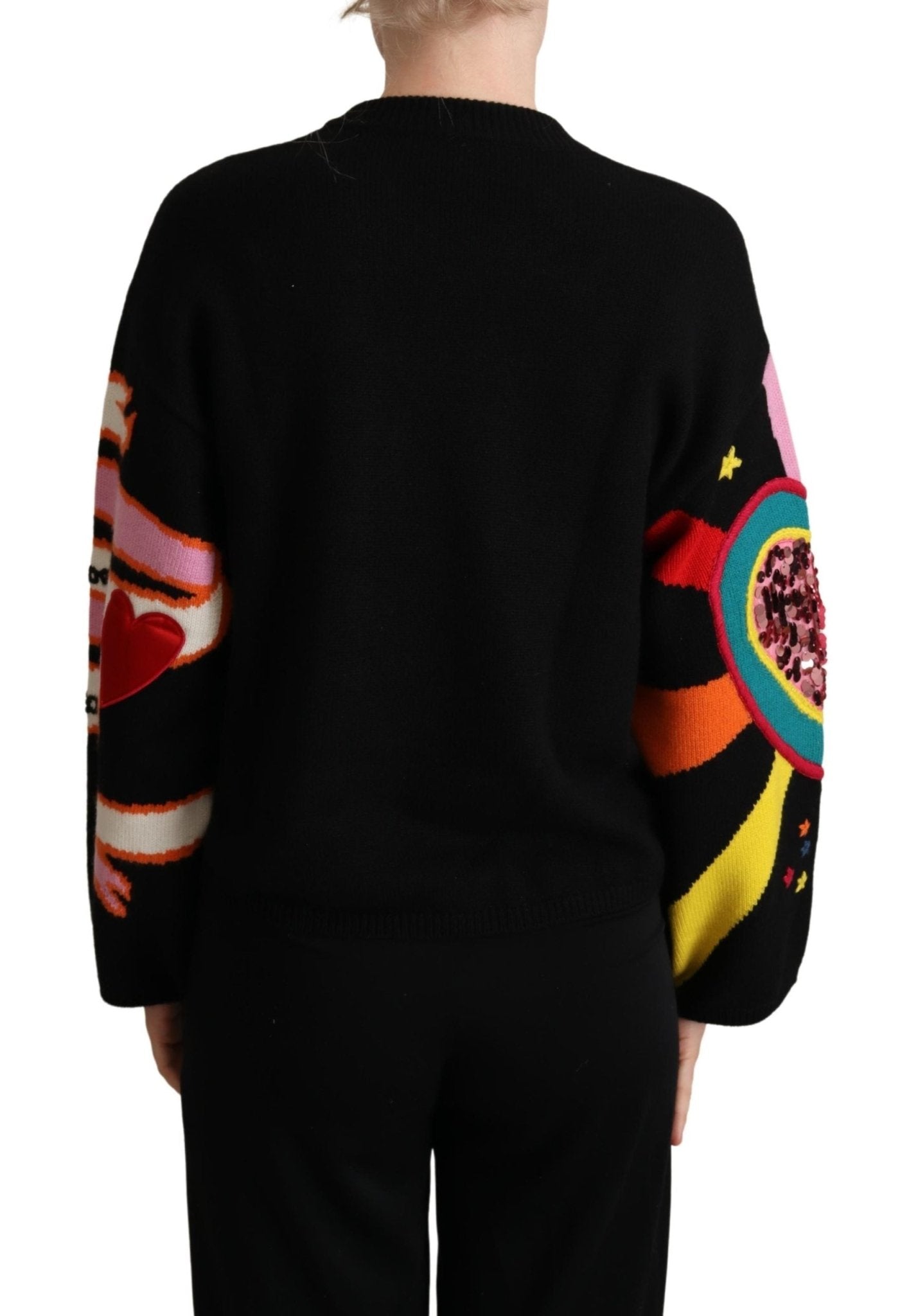 Black Cashmere D&G FOREVER Sequined Sweater - coffeewithmee2Dolce & GabbanaP5218S
