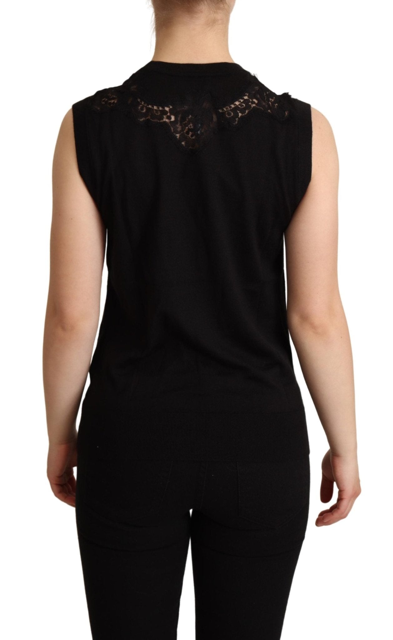 Black Cashmere Silk Cutout Tank Top - coffeewithmee2Dolce & GabbanaP5071S