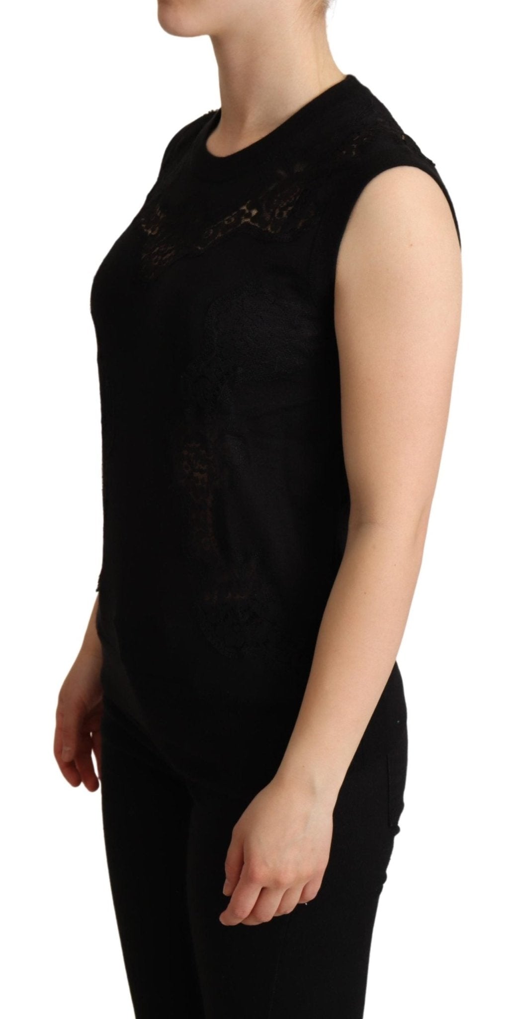 Black Cashmere Silk Cutout Tank Top - coffeewithmee2Dolce & GabbanaP5071S