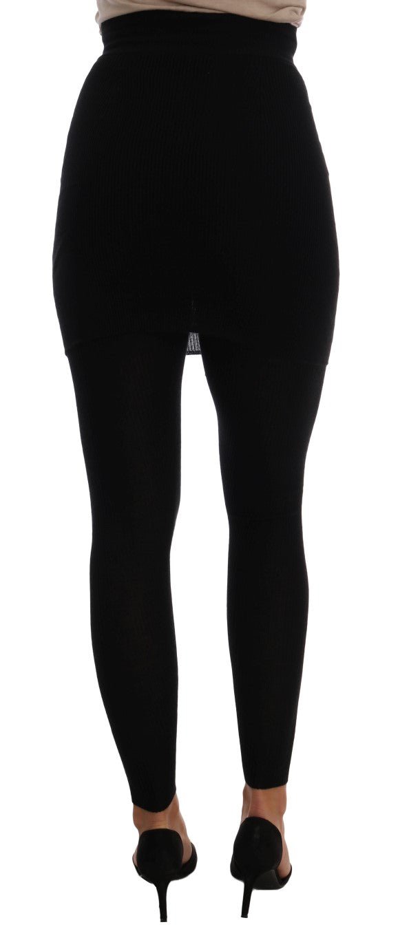 Black Cashmere Silk Stretch Tights Stockings - coffeewithmee2Dolce & GabbanaP5700S