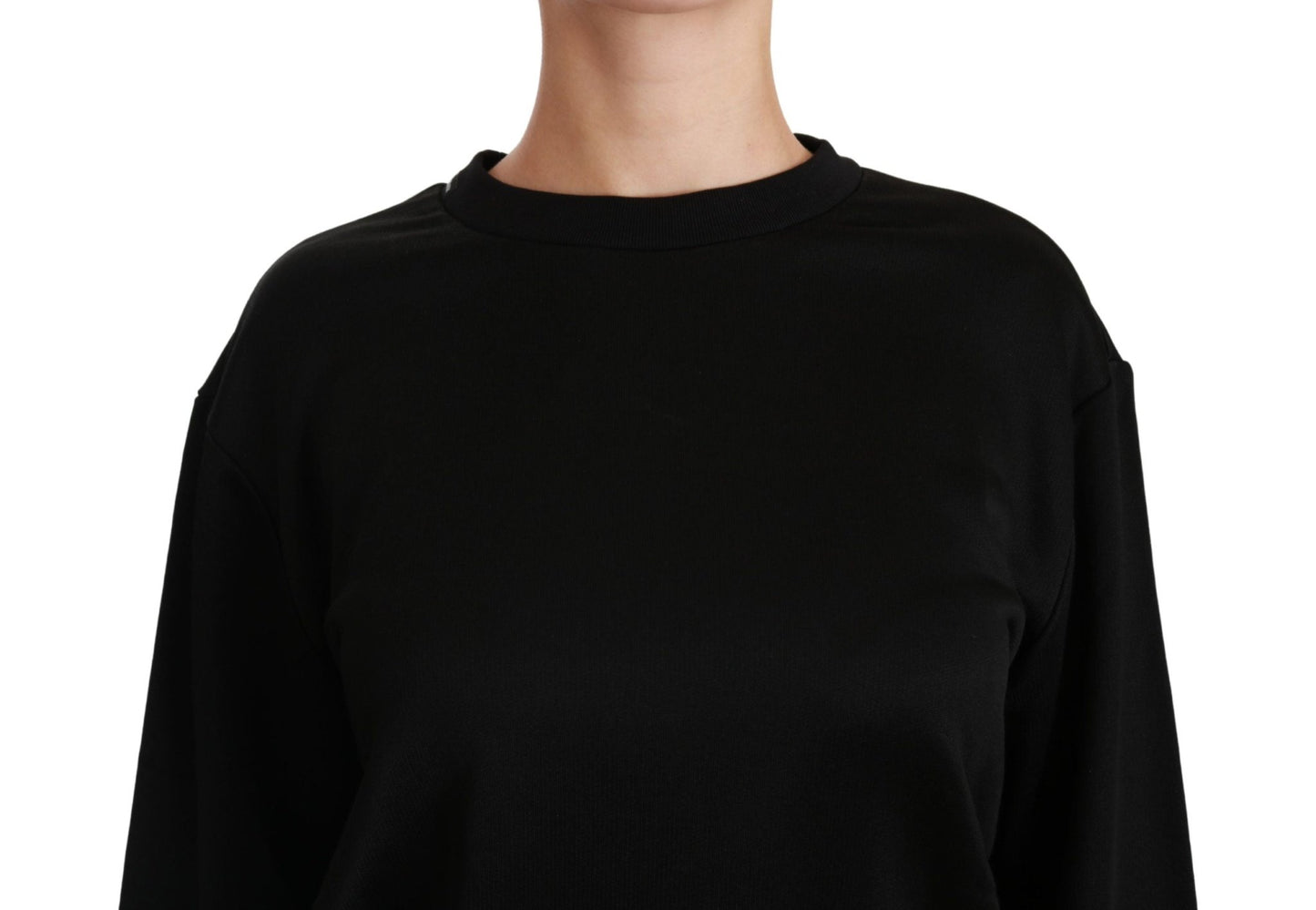 Black Cotton Crewneck Pullover Sweater - coffeewithmee2Dolce & GabbanaP5612S