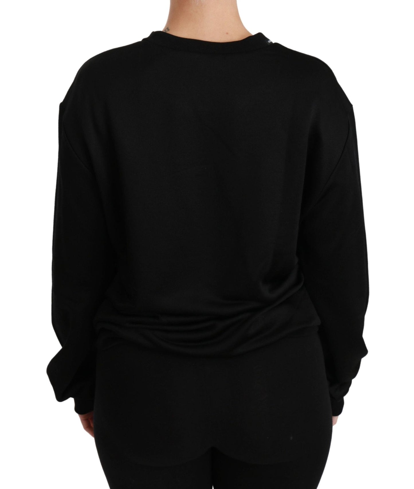 Black Cotton Crewneck Pullover Sweater - coffeewithmee2Dolce & GabbanaP5612S