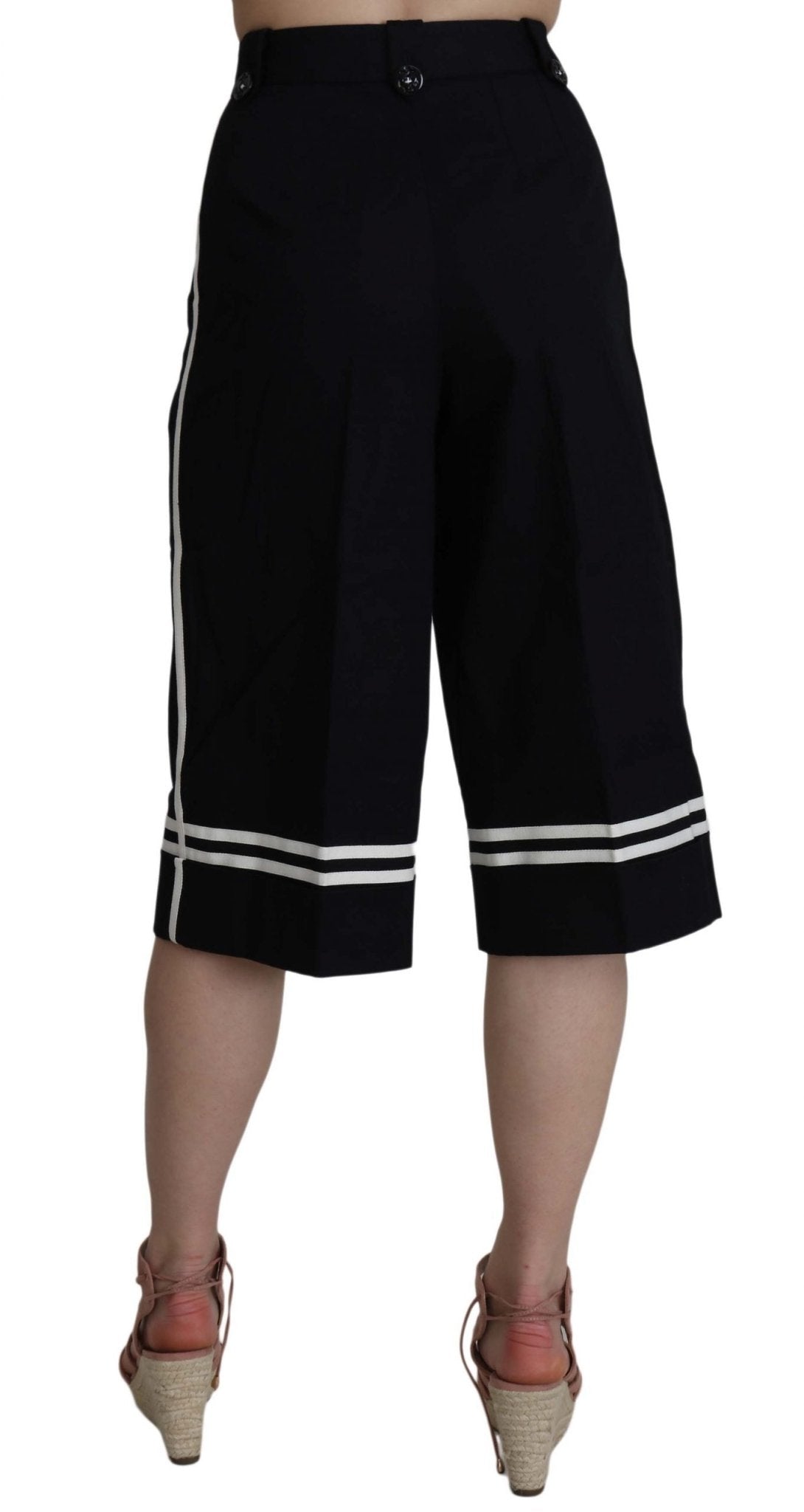 Black Cotton Cropped Embellished Pants - coffeewithmee2Dolce & GabbanaP5768S