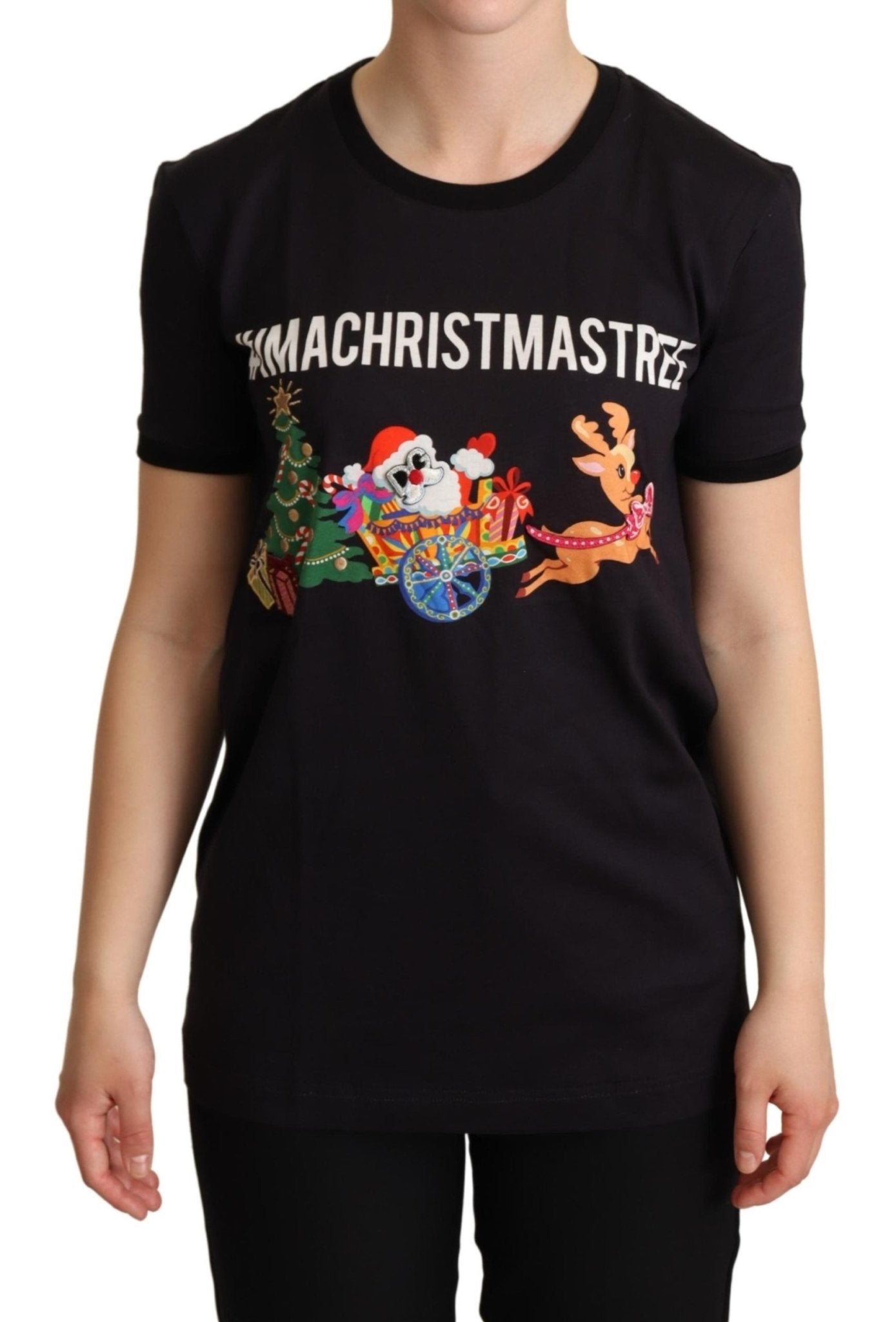 Black Cotton #IMACHRISTMASTREE T-shirt - coffeewithmee2Dolce & GabbanaP5151S