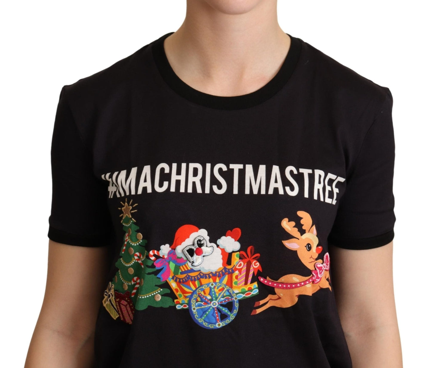 Black Cotton #IMACHRISTMASTREE T-shirt - coffeewithmee2Dolce & GabbanaP5151S