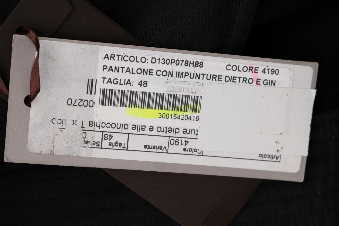 Black Cotton Slim Fit Casual Pants - coffeewithmee2Ermanno ScervinoP1937S