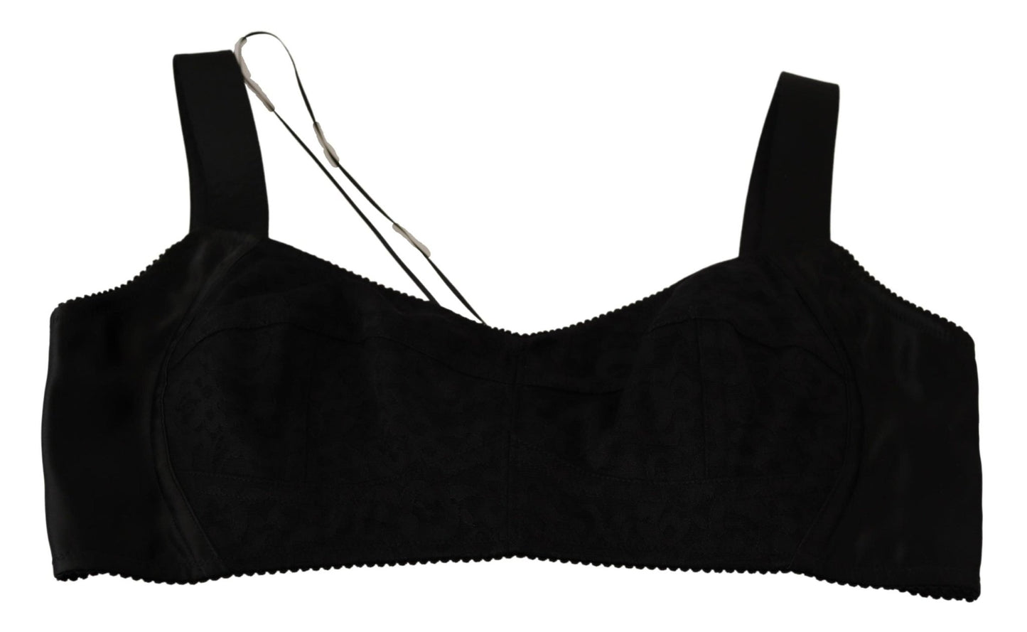 Black Cropped Silk Stretch Bustier Top - coffeewithmee2Dolce & GabbanaP5066S