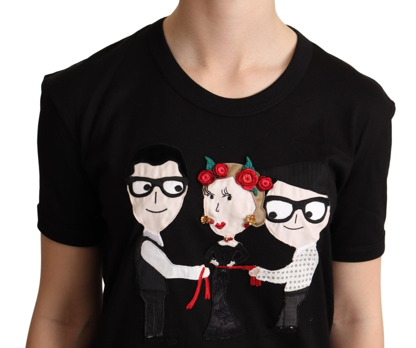 Black #dgfamily Cotton Crewneck T-shirt - coffeewithmee2Dolce & GabbanaP5201S