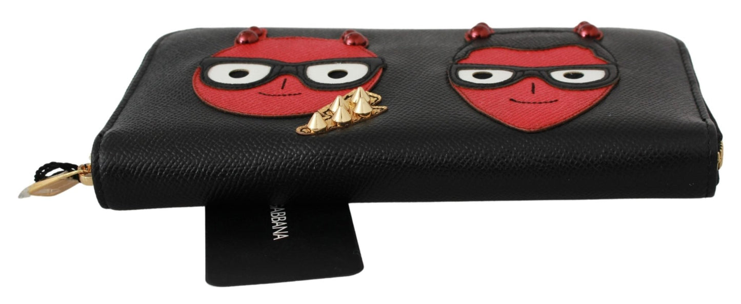 Black #dgfamily Evil Continental Clutch Leather Wallet - coffeewithmee2Dolce & GabbanaP0099S