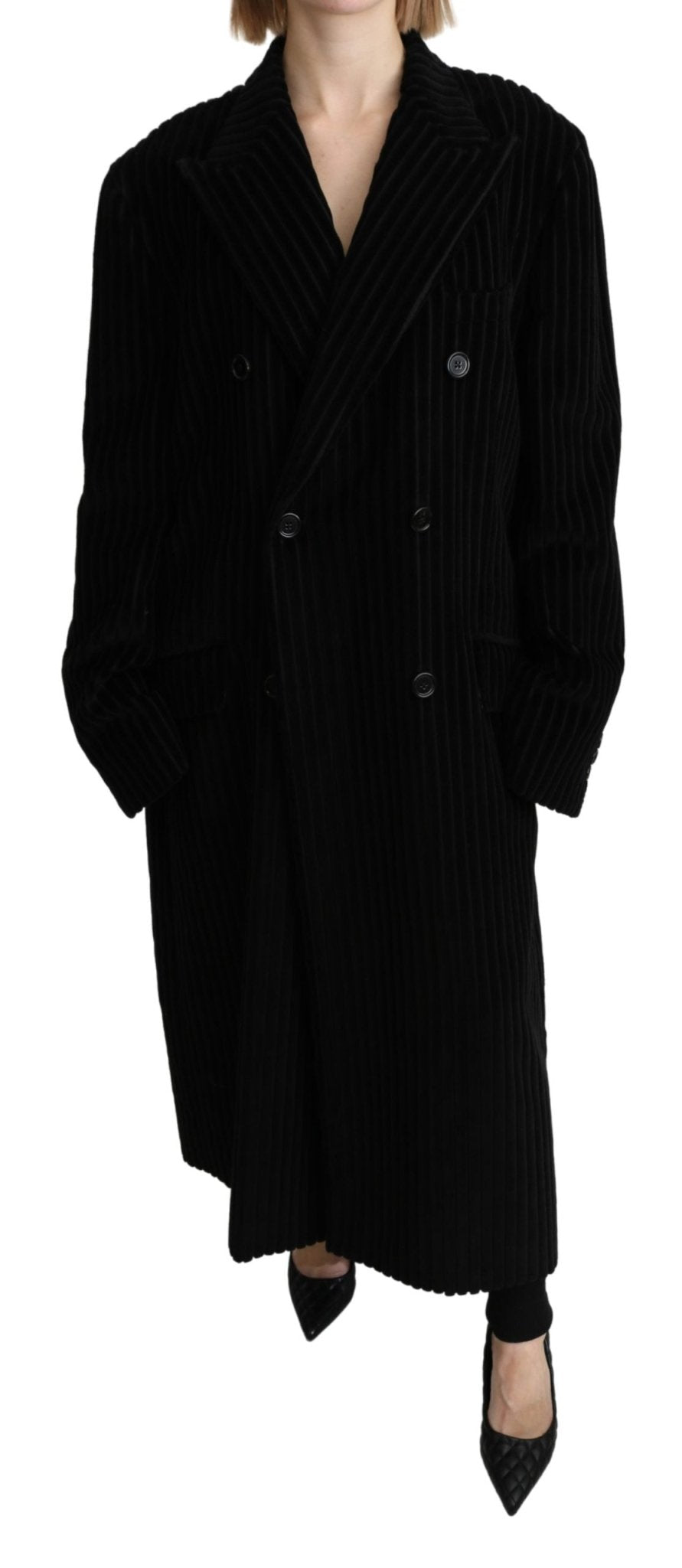 Black Double Breasted Blazer Trenchcoat Jacket - coffeewithmee2Dolce & GabbanaP3305S