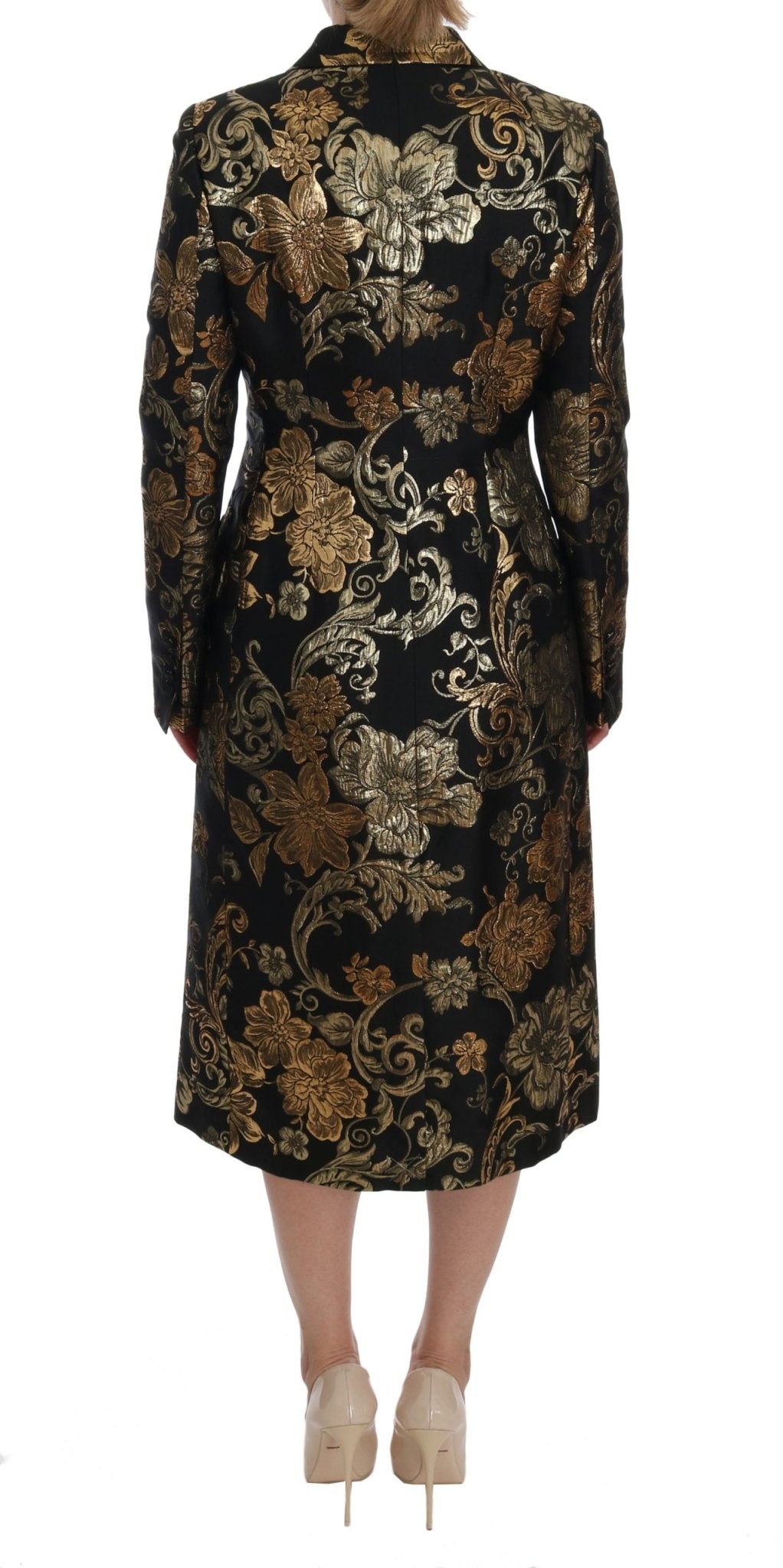 Black Gold Baroque Trench Coat Jacket - coffeewithmee2Dolce & GabbanaP2549S