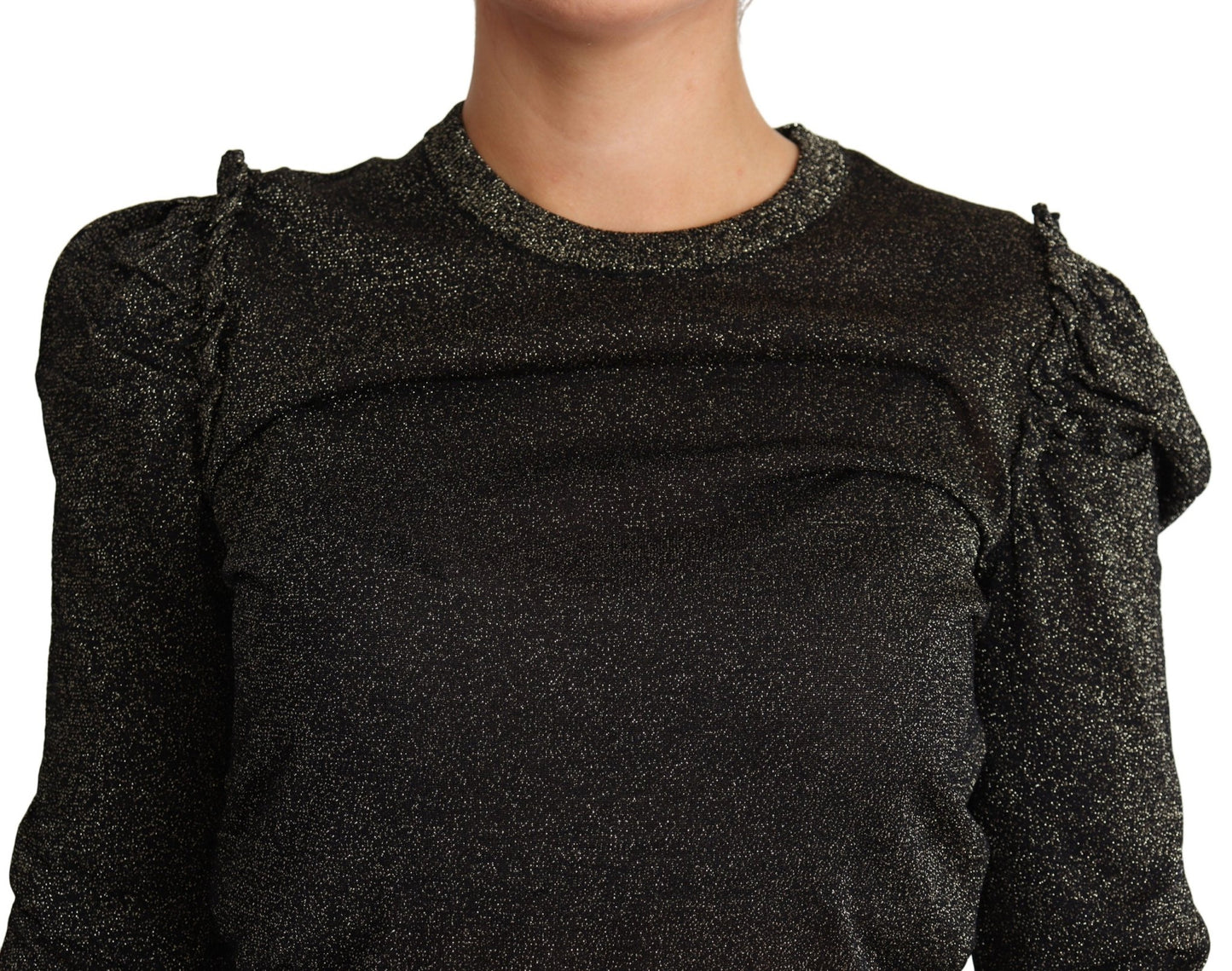 Black Gold Cropped Women Pullover Sweater - coffeewithmee2Dolce & GabbanaP3832S
