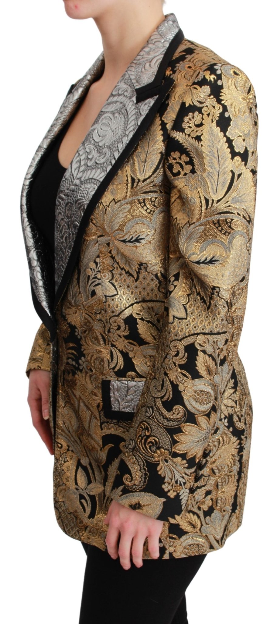 Black Gold Jacquard Blazer Jacket - coffeewithmee2Dolce & GabbanaP5670S