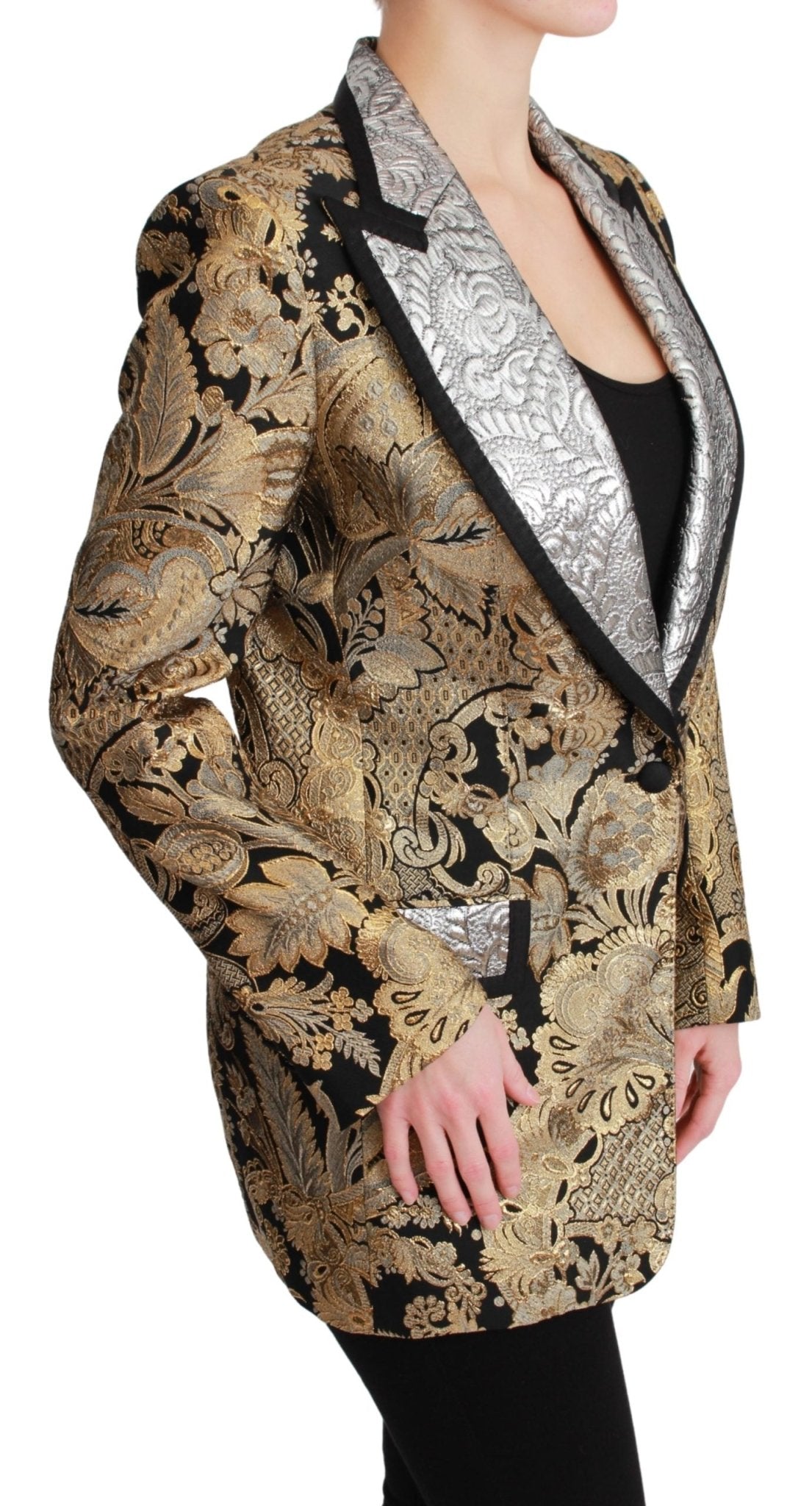 Black Gold Jacquard Blazer Jacket - coffeewithmee2Dolce & GabbanaP5670S