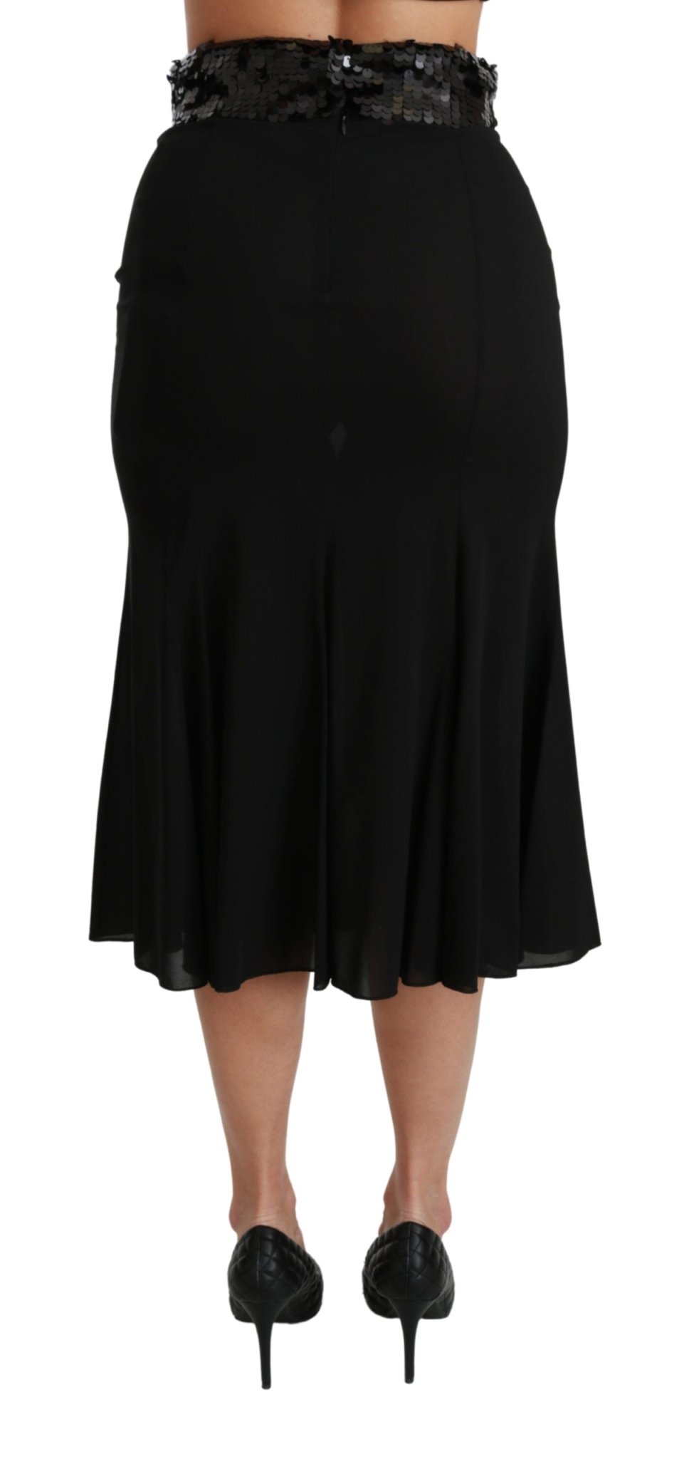 Black High Waist Mermaid Midi Silk Skirt - coffeewithmee2Dolce & GabbanaP2848S