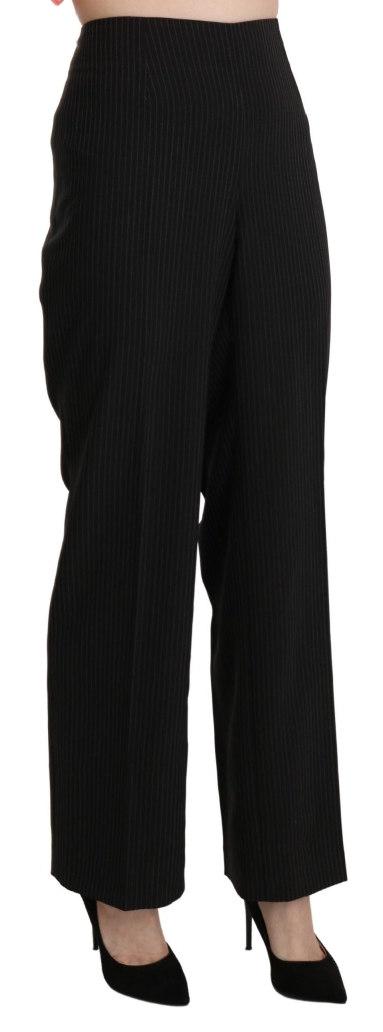 Black High Waist Straight Dress Trouser Pants - coffeewithmee2BENCIVENGAP3386S