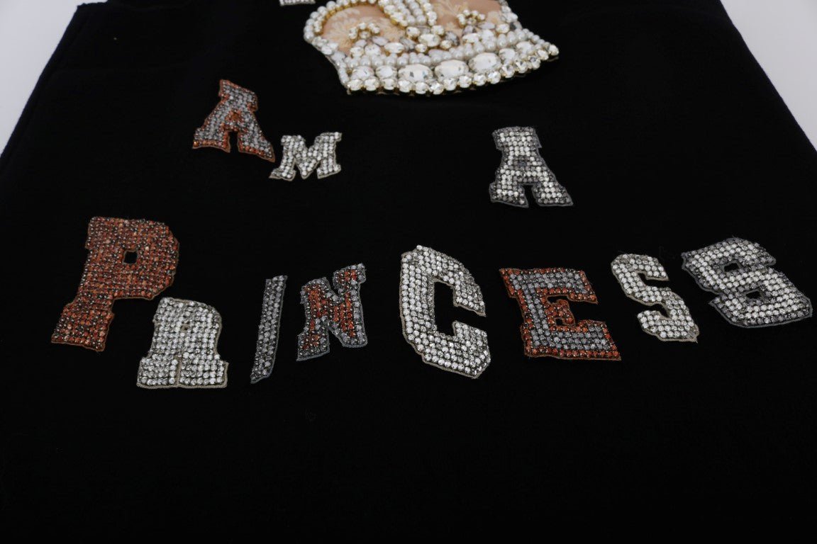 Black I AM A PRINCESS Crystal Shift Dress - coffeewithmee2Dolce & GabbanaP5721S