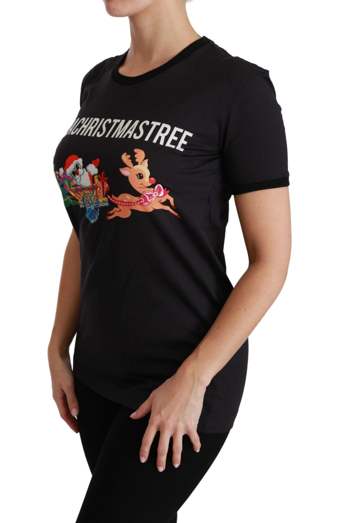 Black #ImAChristmasTree Crewneck Top T-shirt - coffeewithmee2Dolce & GabbanaP2807S