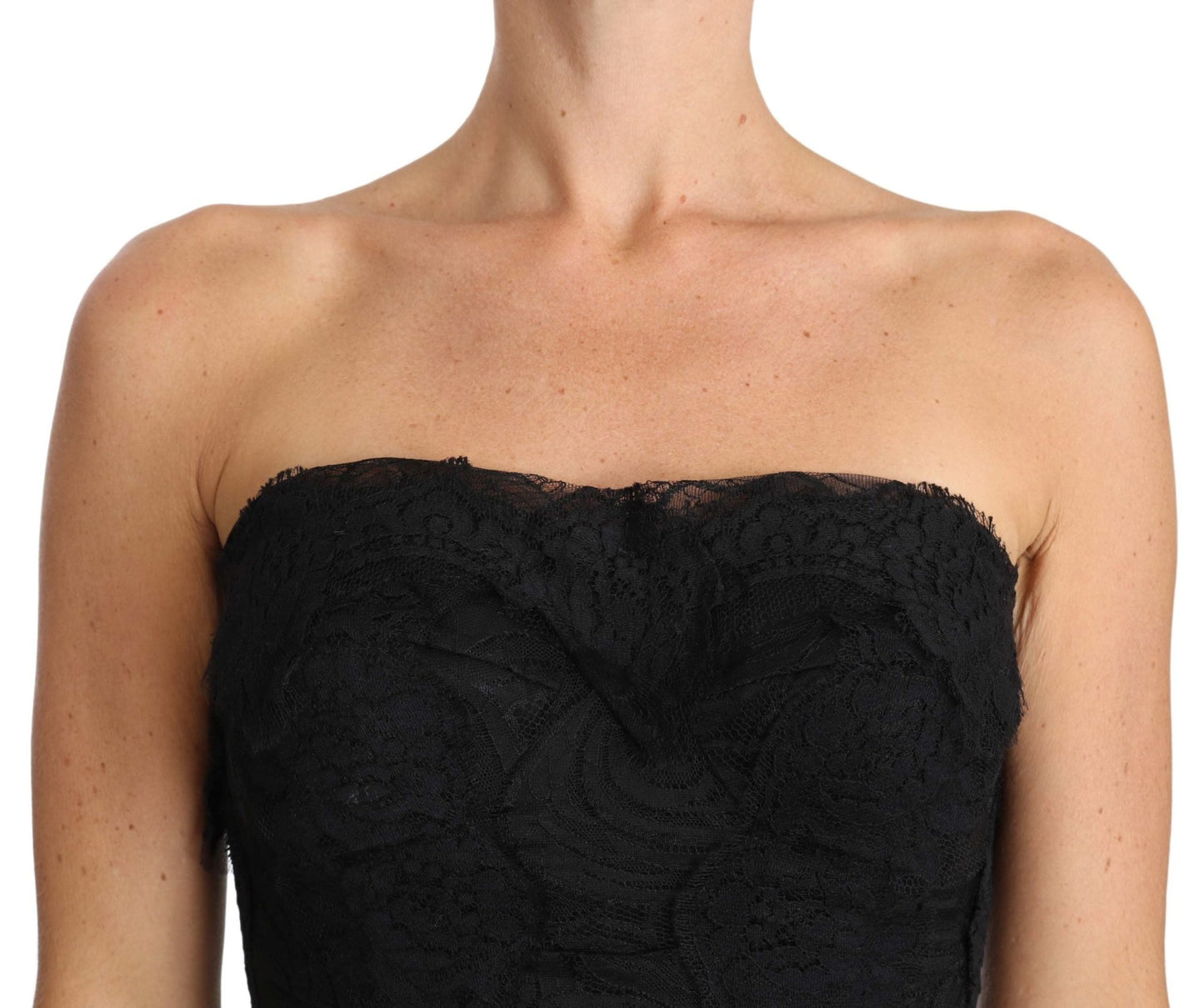 Black Lace Strapless Bodycon Mini Dress - coffeewithmee2Dolce & GabbanaP2331S