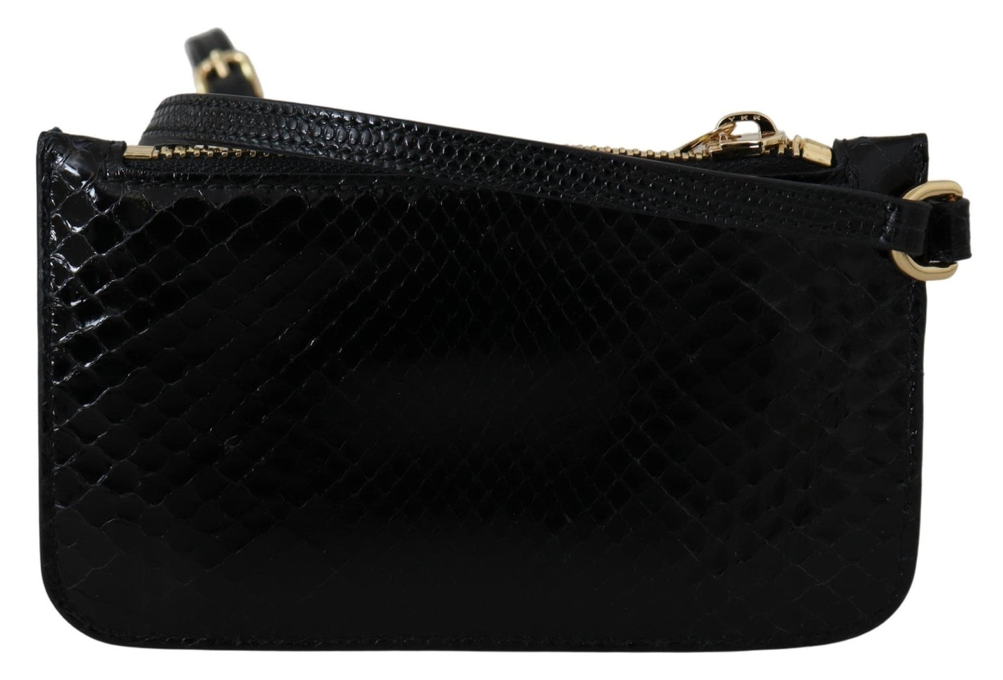 Black Leather Coin Purse Wristlet Mirror Agnese Wallet - coffeewithmee2Dolce & GabbanaP0313S