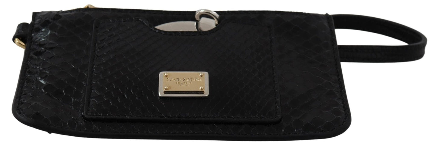 Black Leather Coin Purse Wristlet Mirror Agnese Wallet - coffeewithmee2Dolce & GabbanaP0313S