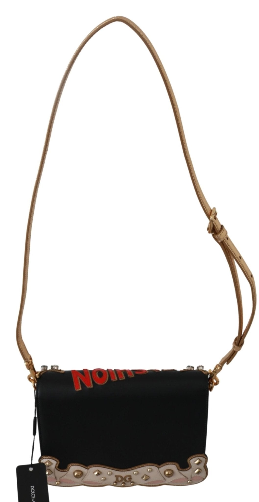 Black Leather Crystal Fashion Sinner Borse LUCIA Purse - coffeewithmee2Dolce & GabbanaP0042S