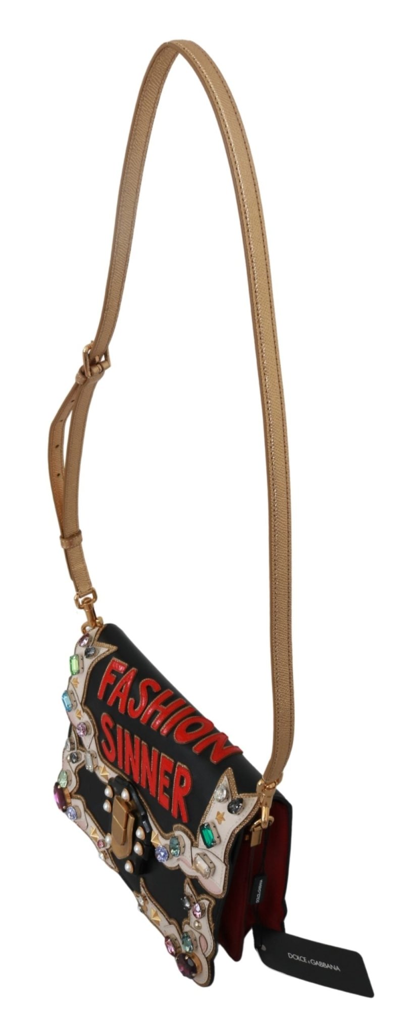 Black Leather Crystal Fashion Sinner Borse LUCIA Purse - coffeewithmee2Dolce & GabbanaP0042S