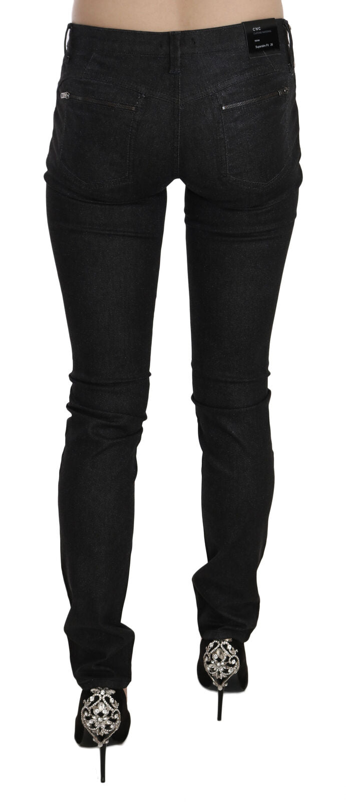 Black Low Waist Skinny Casual Denim Jeans - coffeewithmee2Costume NationalP4742S