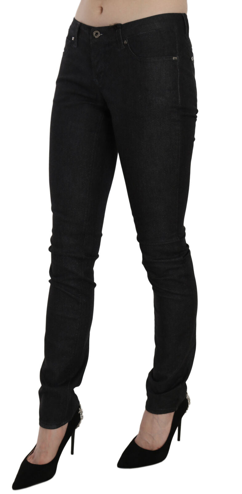 Black Low Waist Skinny Casual Denim Jeans - coffeewithmee2Costume NationalP4742S