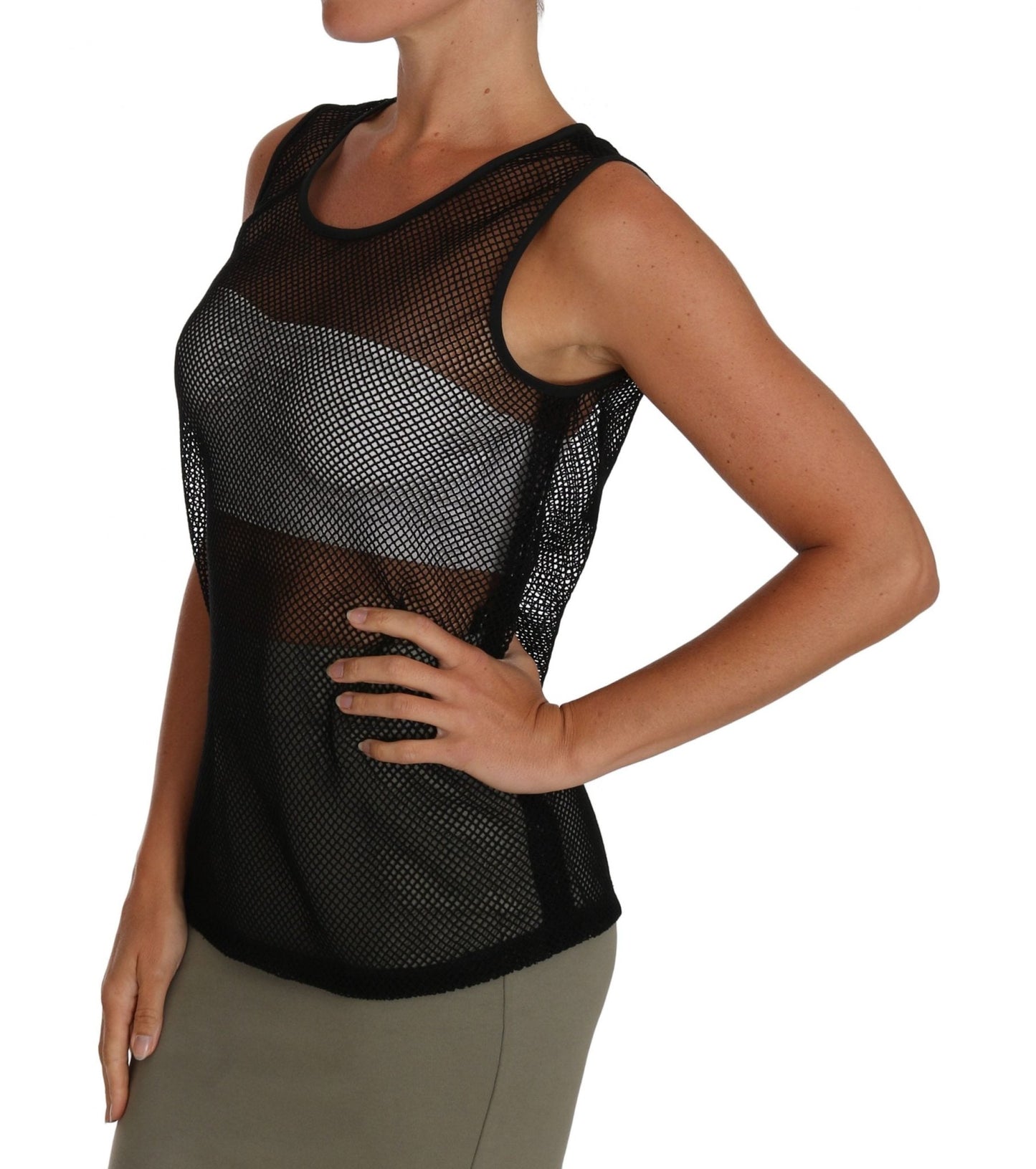Black Mesh Transparent Blouse T-shirt - coffeewithmee2Dolce & GabbanaP1447S