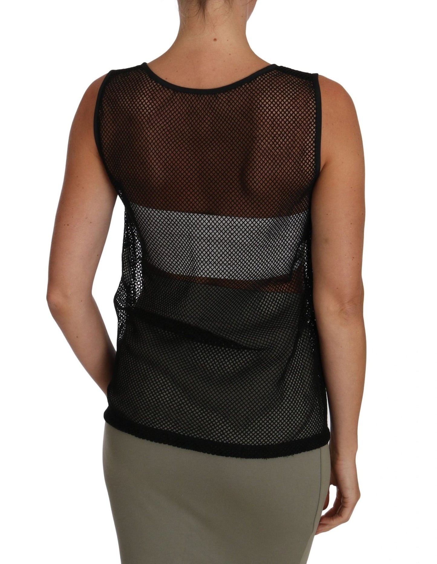 Black Mesh Transparent Blouse T-shirt - coffeewithmee2Dolce & GabbanaP1447S