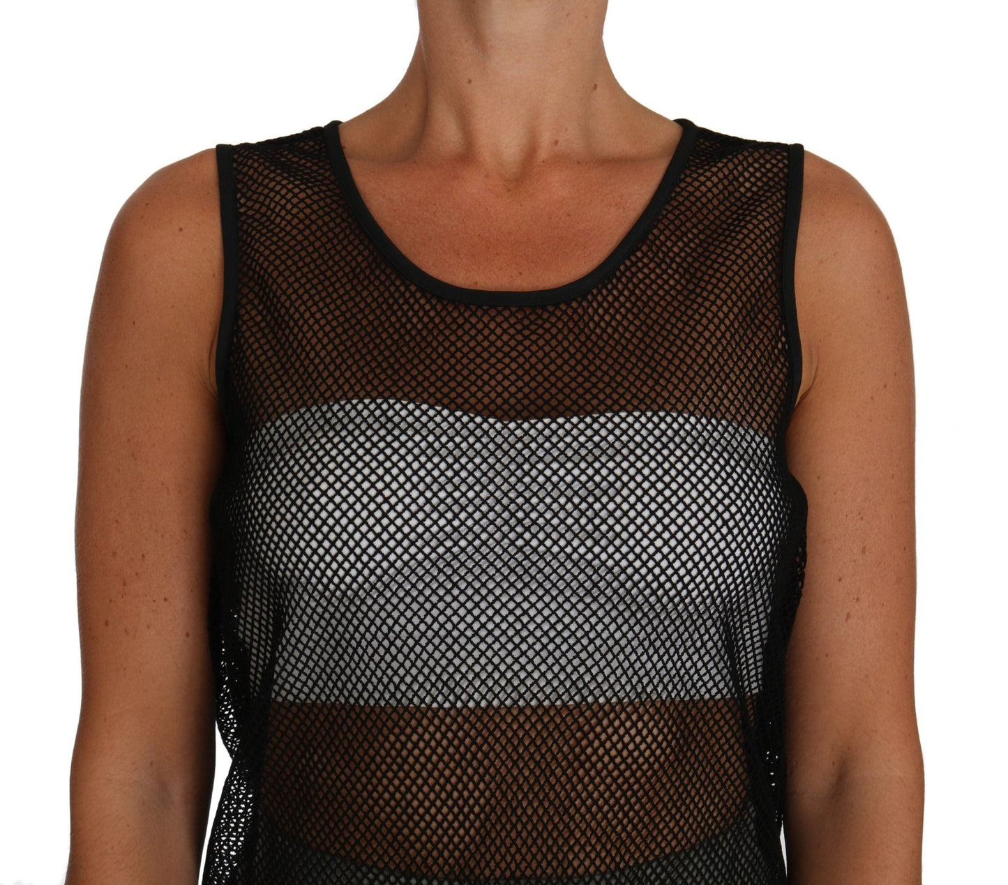 Black Mesh Transparent Blouse T-shirt - coffeewithmee2Dolce & GabbanaP1447S