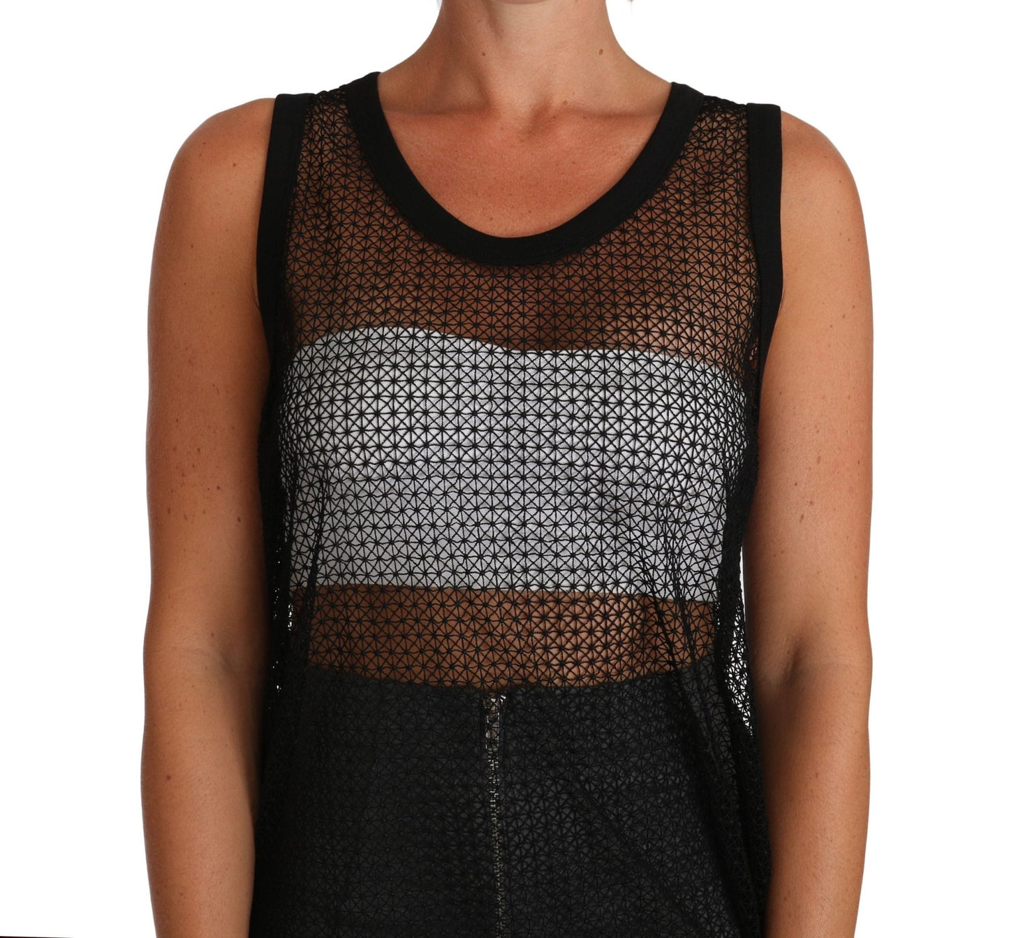 Black Mesh Transparent Blouse T-shirt - coffeewithmee2Dolce & GabbanaP1419S
