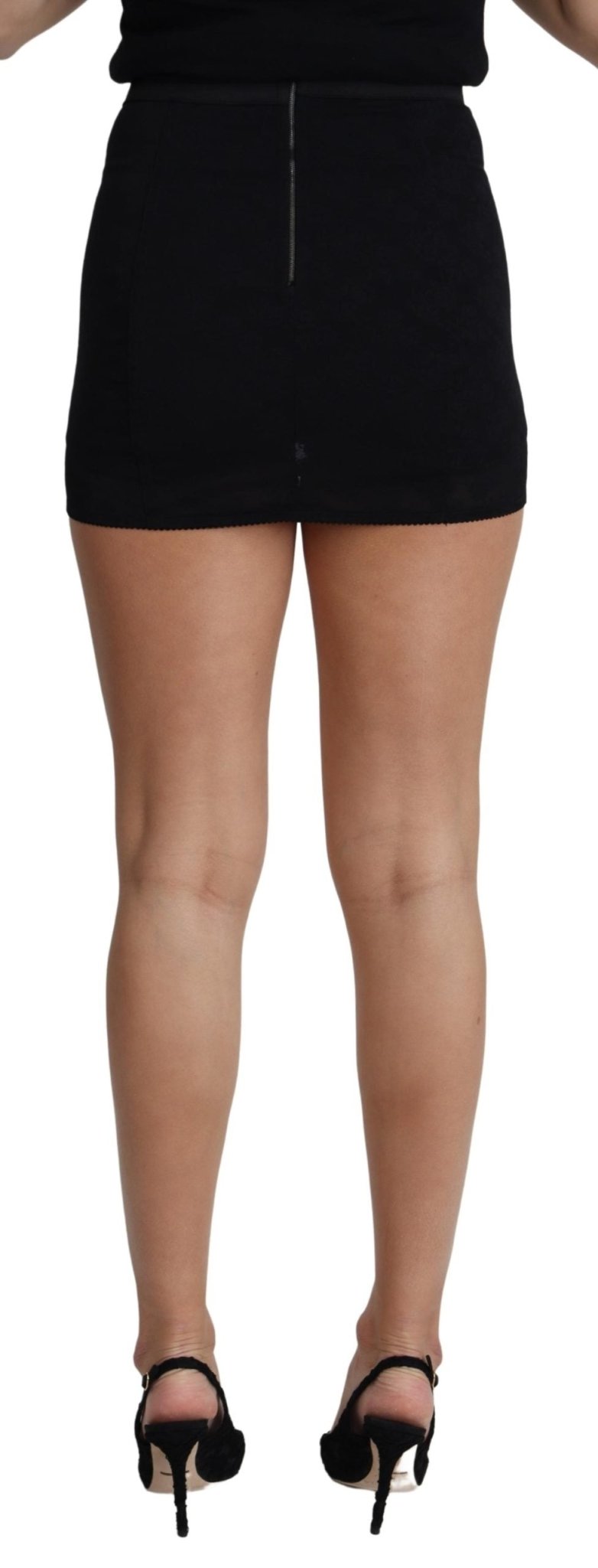 Black Mini Short Lace Stretch Skirt - coffeewithmee2Dolce & GabbanaP5601S