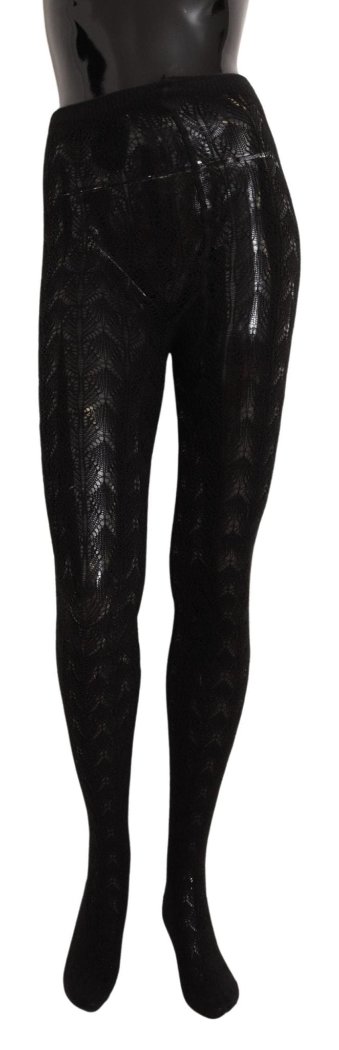 Black Nylon Stretch Tights Stocking Women Socks - coffeewithmee2Dolce & GabbanaP4947S