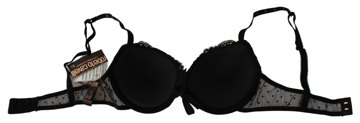 Black Pink Lace Push Up Bra Underwear - coffeewithmee2Roberto CavalliP5664S