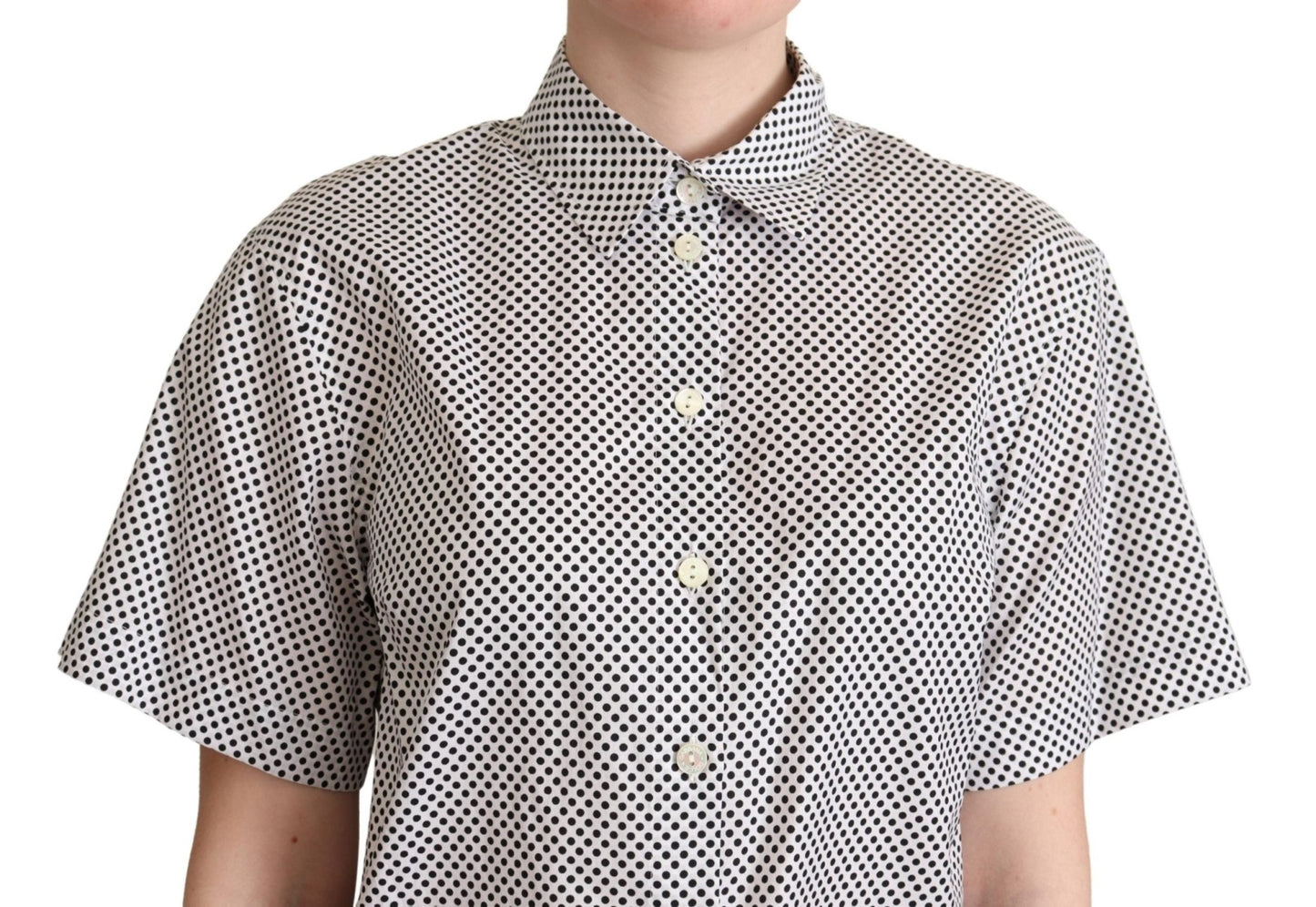 Black Polka Dot Collared Shirt White - coffeewithmee2Dolce & GabbanaP5014S
