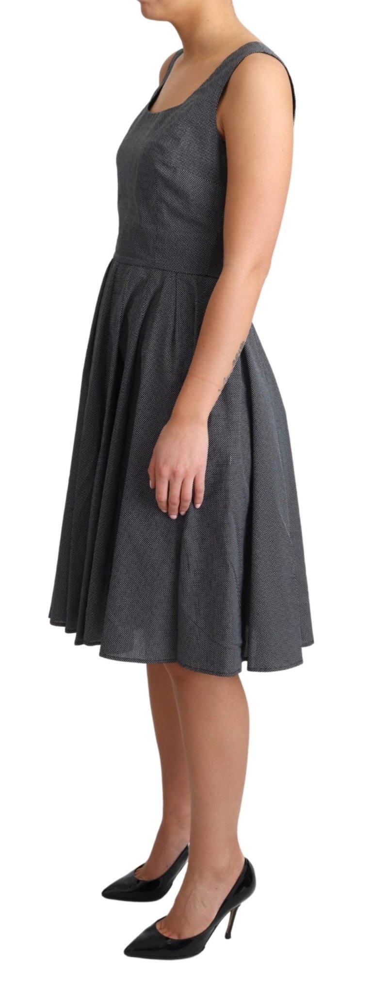 Black Polka Dotted Cotton A-Line Dress - coffeewithmee2Dolce & GabbanaP5770S