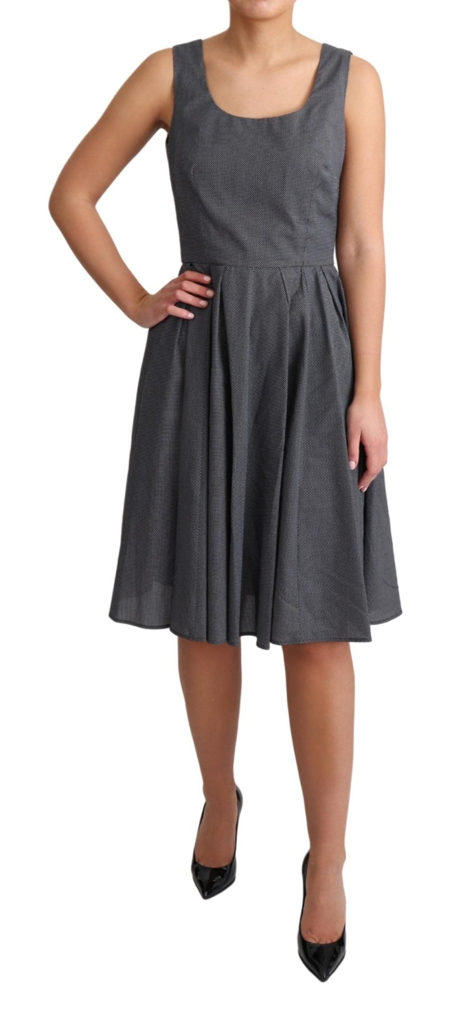 Black Polka Dotted Cotton A-Line Dress - coffeewithmee2Dolce & GabbanaP5770S