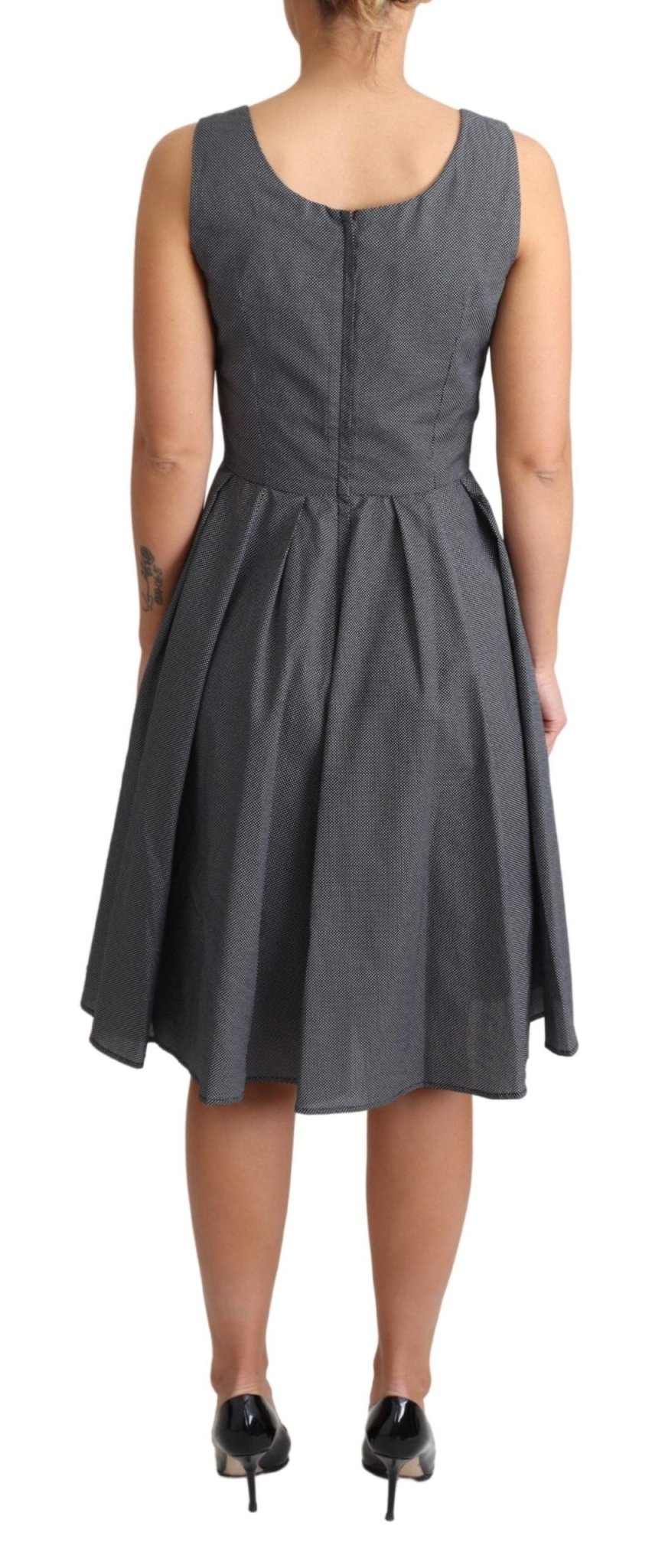 Black Polka Dotted Cotton A-Line Dress - coffeewithmee2Dolce & GabbanaP5770S