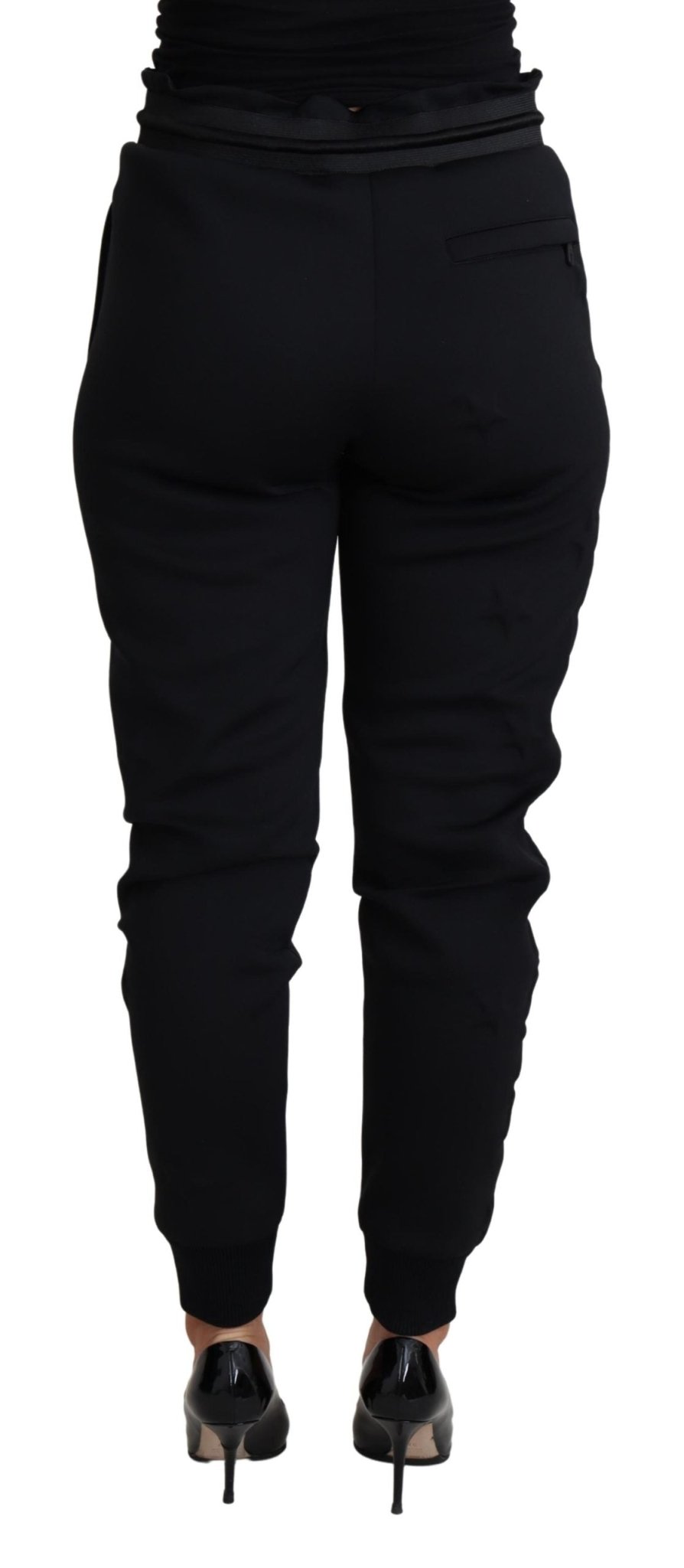 Black Polyester Neoprene Jogger Trouser Pants - coffeewithmee2Dolce & GabbanaP4482S